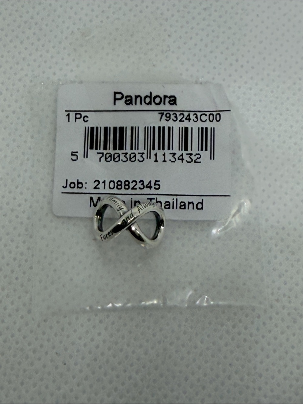 Pandora Family Forever and Always Infinity Charm - 793243C00 - Picture 5 of 5